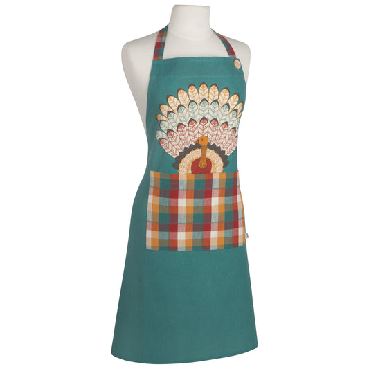 Tommy Turkey Spruce Cotton Apron