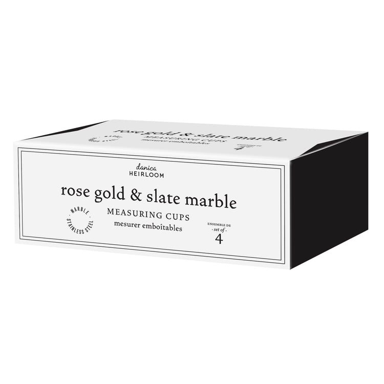 Rose Gold Slate Marble Measuring Cups Set of 4