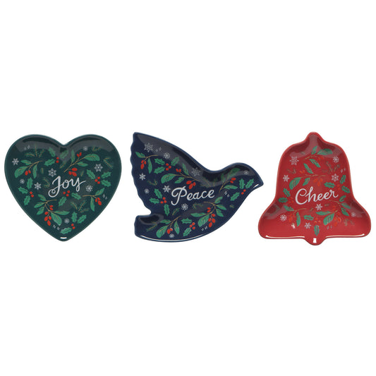 Peace & Joy Shaped Dishes Set of 4