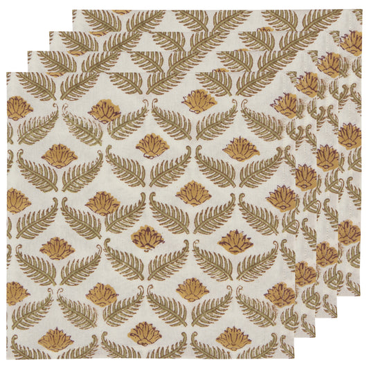 Frond Block Print Napkins Set of 4