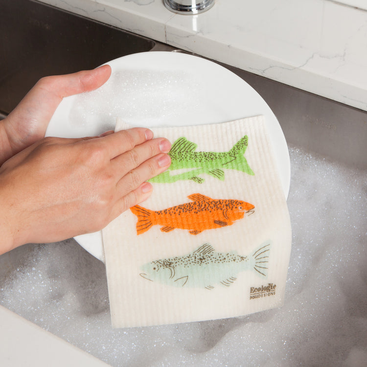 Gone Fishin' Swedish Sponge Cloth