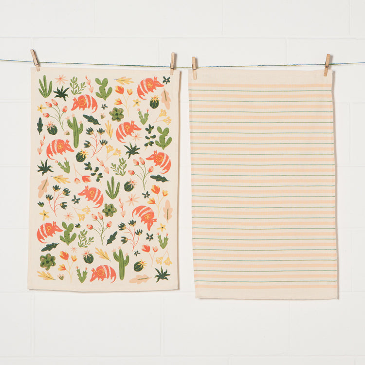 Armadillos Coordinated Dishtowels Set of 2
