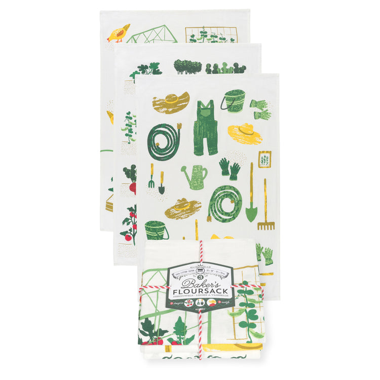 Get Growing Bakers Floursack Dishtowel Set of 3