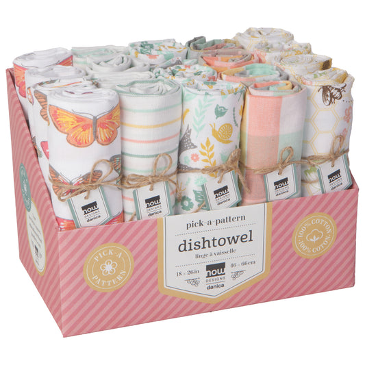 Bees & Butterflies Dishtowel Counter Display - 20 Assorted