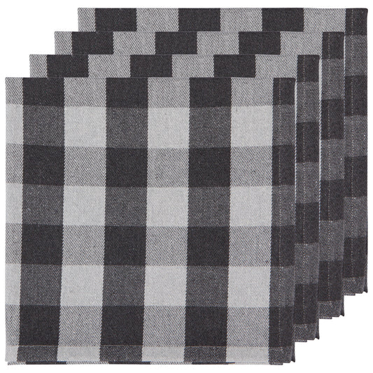 Second Spin Charcoal Buffalo Check Napkins Set of 4