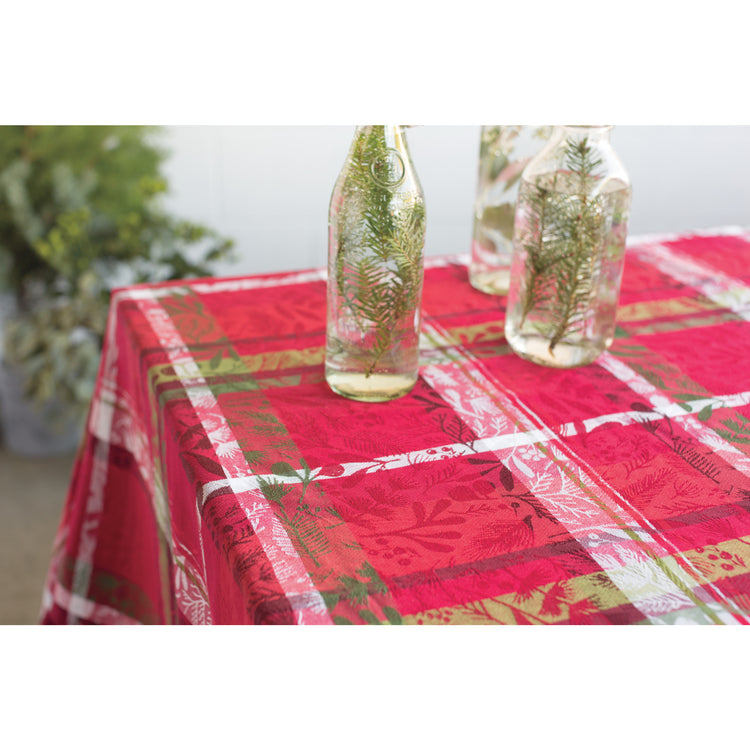 Festive Forest Jacquard Tablecloth 90 x 60 inches