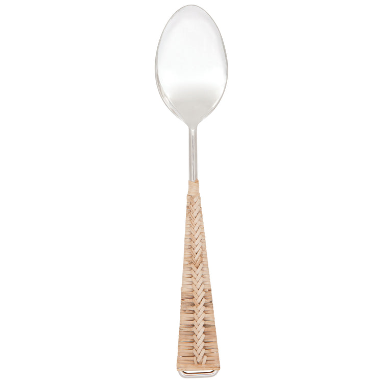 Glossy Steel Rattan Salad Servers Set of 2