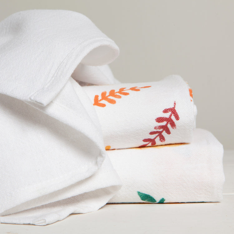 Harvest Turkey Bakers Floursack Dishtowels Set of 3