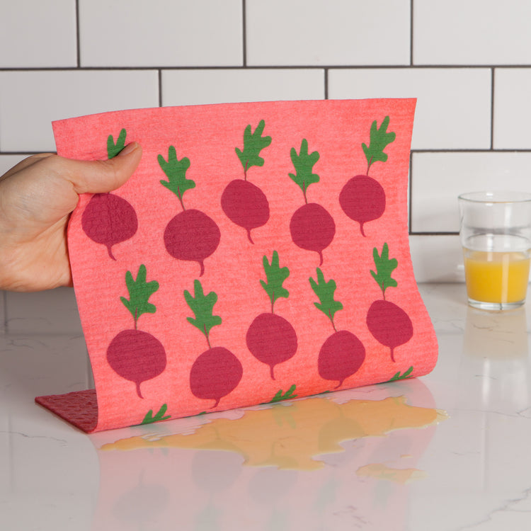 Radishes Swedish Sponge Towel