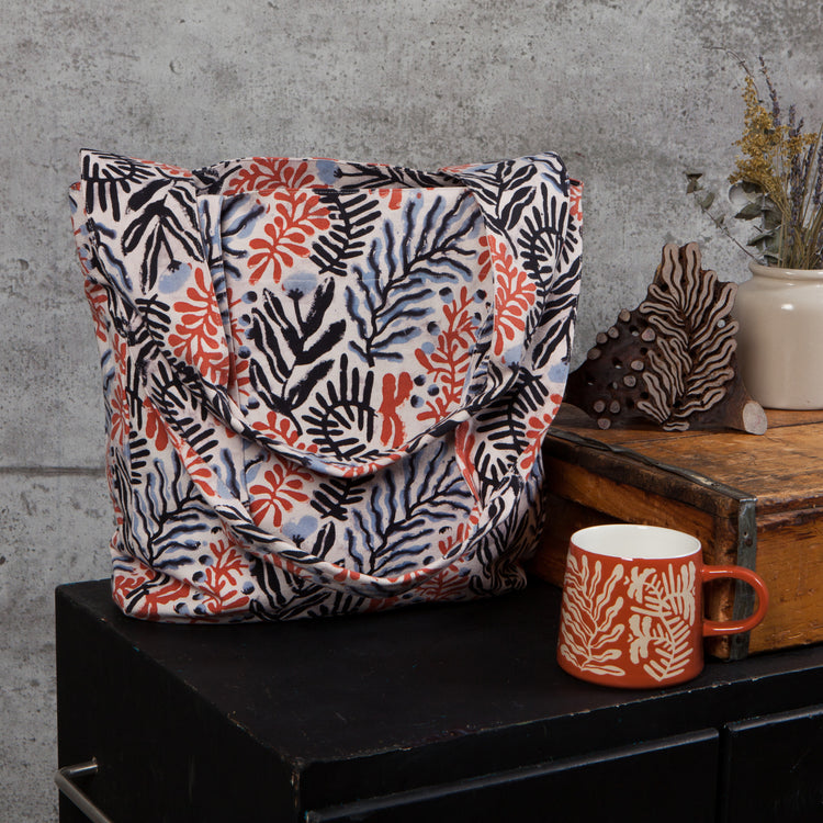 Entwine Block Print To and Fro Tote Bag