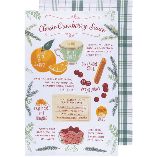 Cranberry Sauce Recipe Dish Towels Set of 2