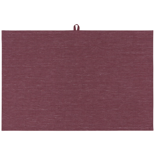 Wine Pinstripe Linen Dishtowel
