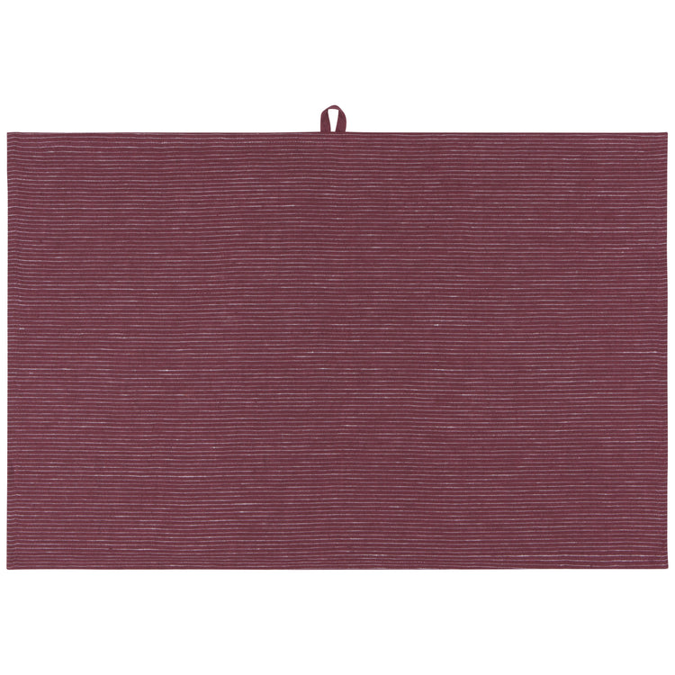 Wine Pinstripe Linen Dishtowel