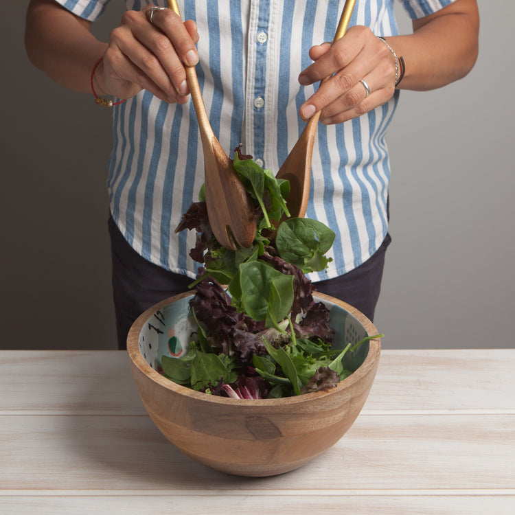 Meow Meow Mango Wood Serving Bowl