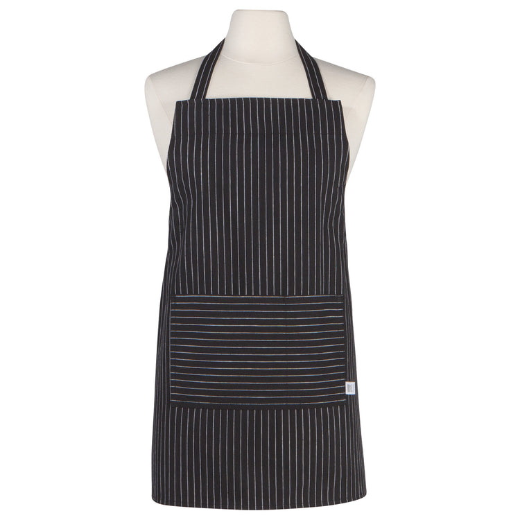 Black Pinstripe Petite Chef Apron