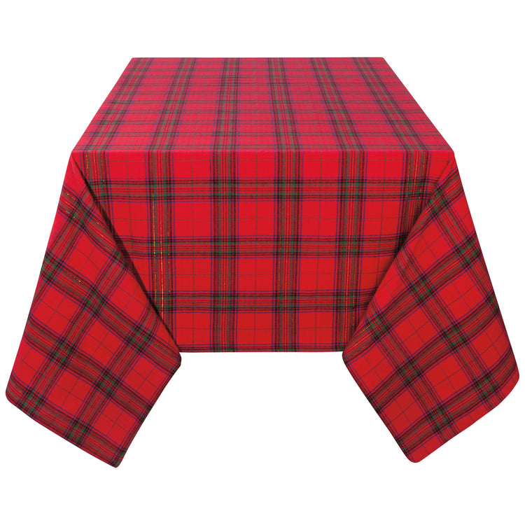 Christmas Plaid Woven Tablecloth 60 X 120 Inches
