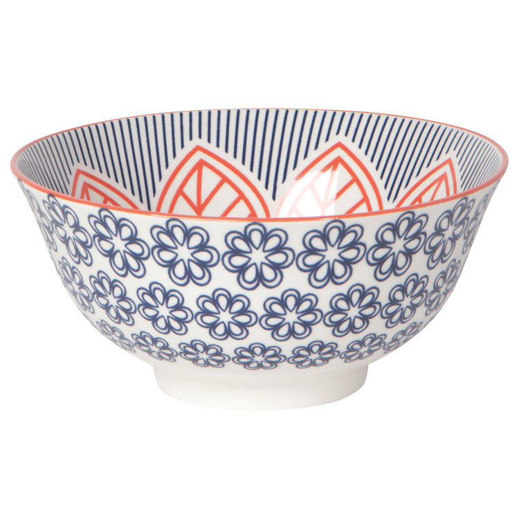 Red Floral Stamped Bowl 6 inch