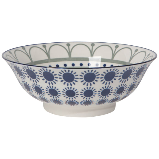 Black Navy Sun Stamped Bowl 8 inch