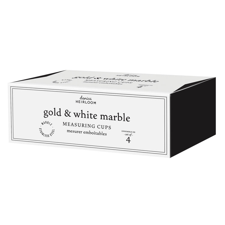 Gold White Marble Measuring Cups Set of 4