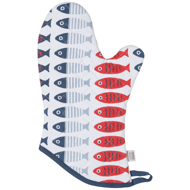 Little Fish Chef Quilted Oven Mitt
