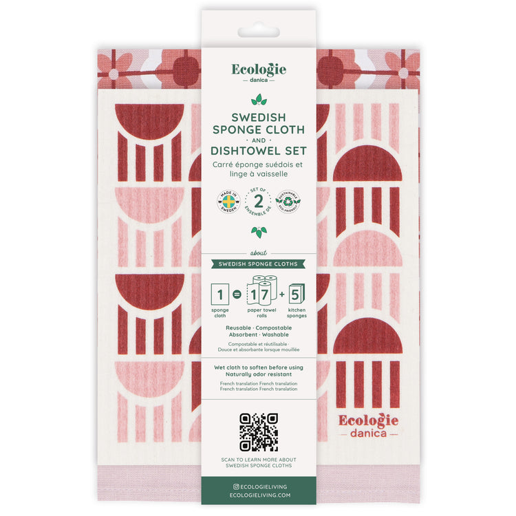 Paseo Dishtowel and Swedish Sponge Cloth Set of 2
