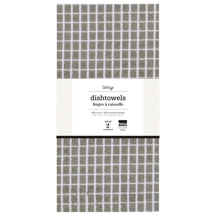 Terry Dishtowels London Gray Set of 2