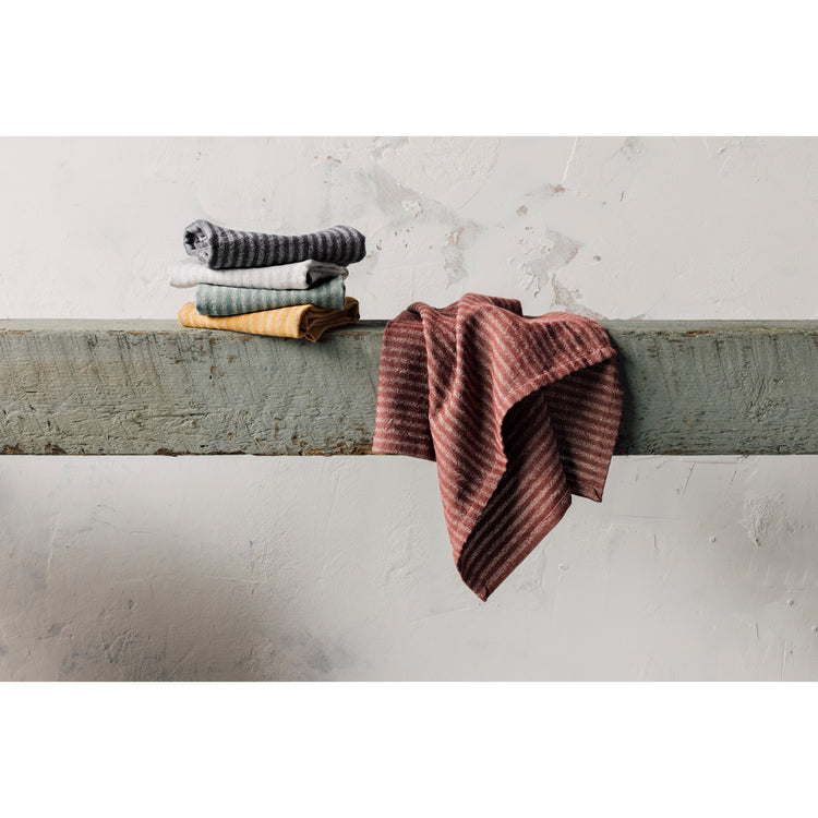 Wine Stripe Linen-Cotton Dishtowel