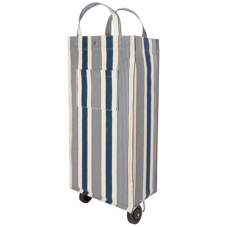 Navy Stripe Shopping Trolley