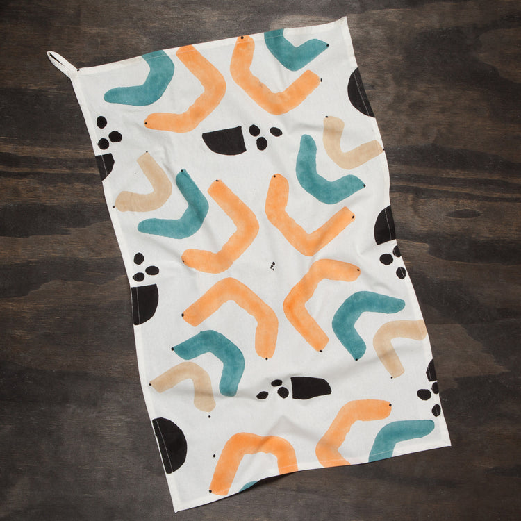 Echo Block Print Dishtowel