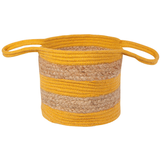 Ochre Tiered Small Cotton Jute Basket