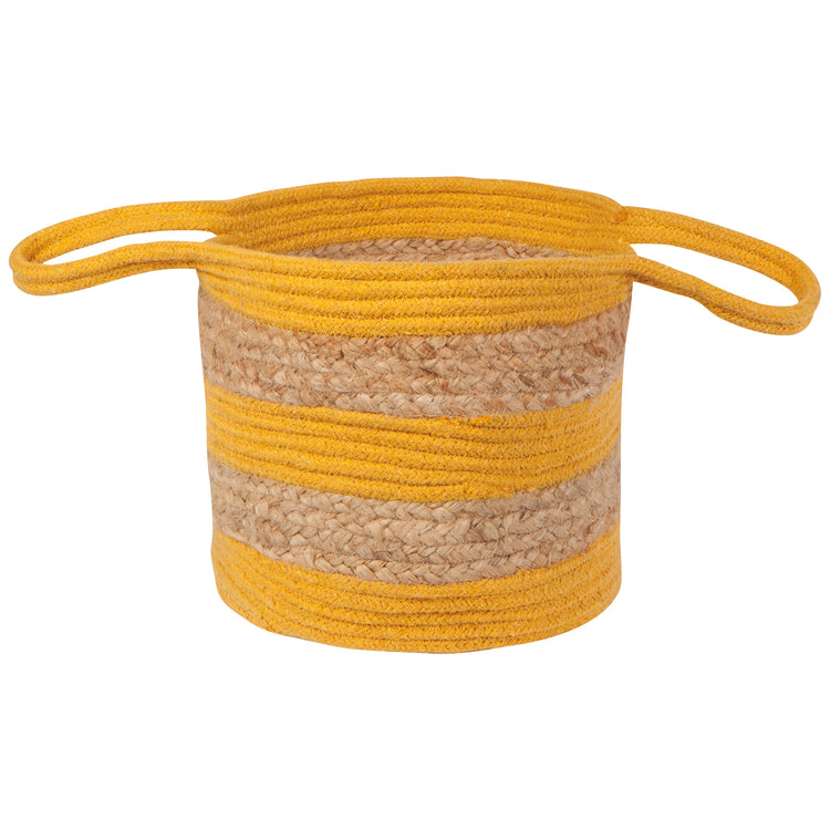 Ochre Tiered Small Cotton Jute Basket