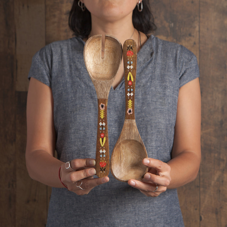 Frida Mango Wood Salad Servers Set of 2