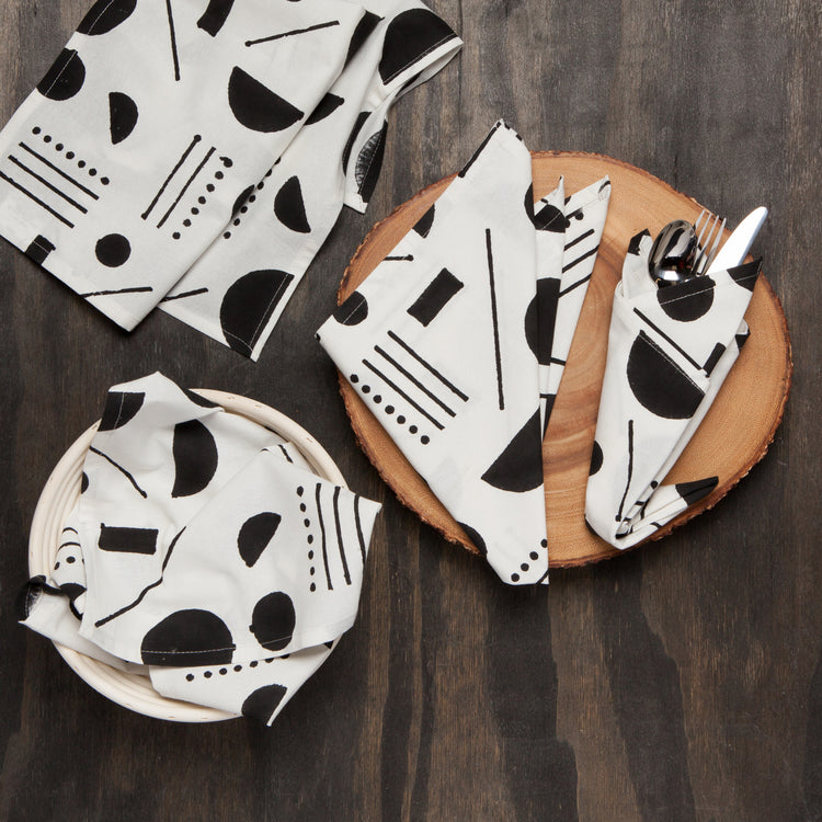 Domino Block Print Napkins Set of 4
