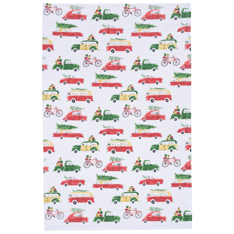 Holiday Cars Coordinated Dishtowels Set of 2