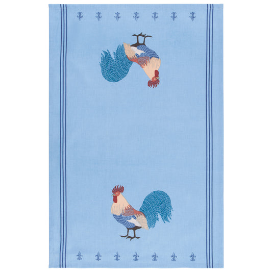 Rooster Francaise Printed Cotton Dishtowel