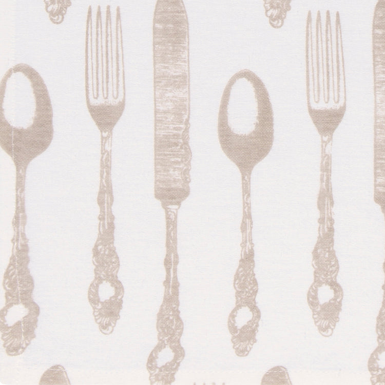Cutlery Print Sandstone Floursack Dishtowels Set of 2