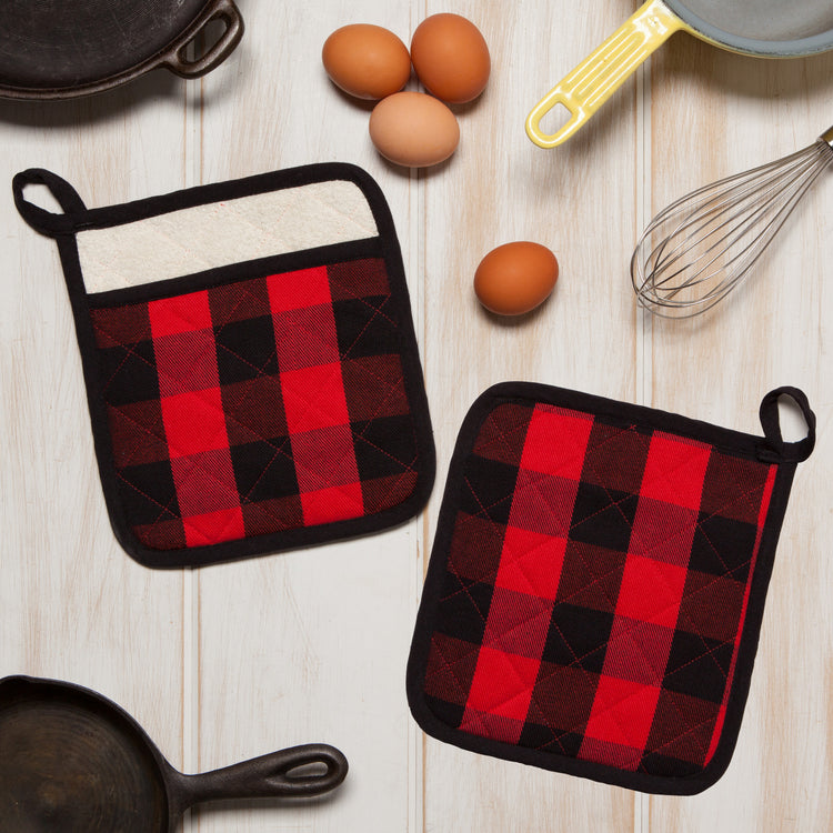 Superior Red Buffalo Check Pocket Potholder