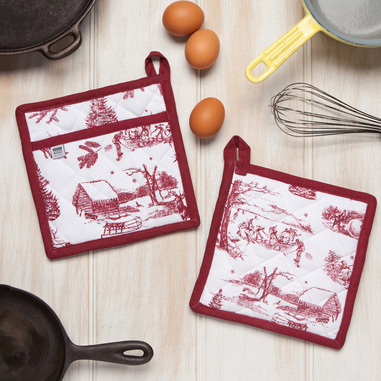 Winter Toile Classic Potholder