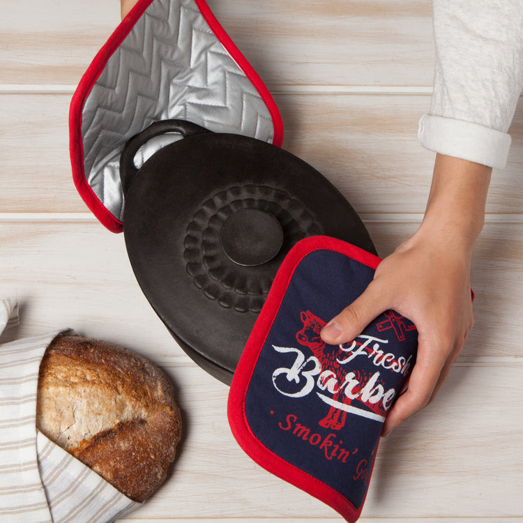 BBQ Quilted Cotton Potholder 8 inch Square