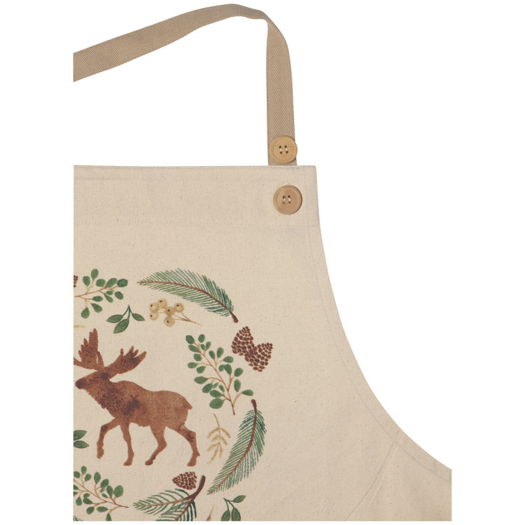 Winter Moose Spruce Apron