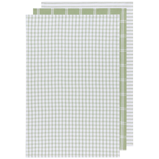 Tic Tac Toe Sage Green Dishtowels Set of 3