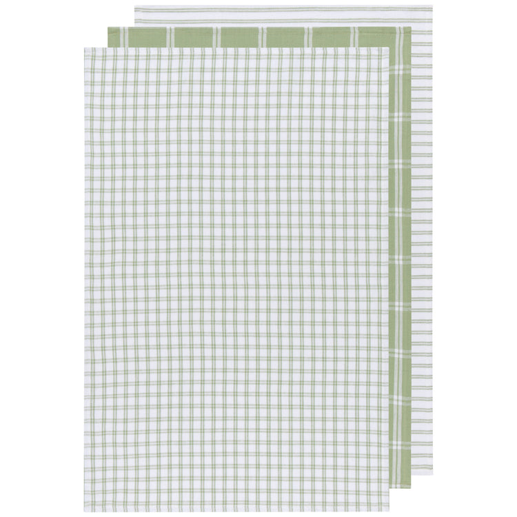 Tic Tac Toe Sage Green Dishtowels Set of 3