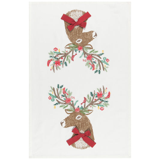Dasher Deer Cotton Dishtowel