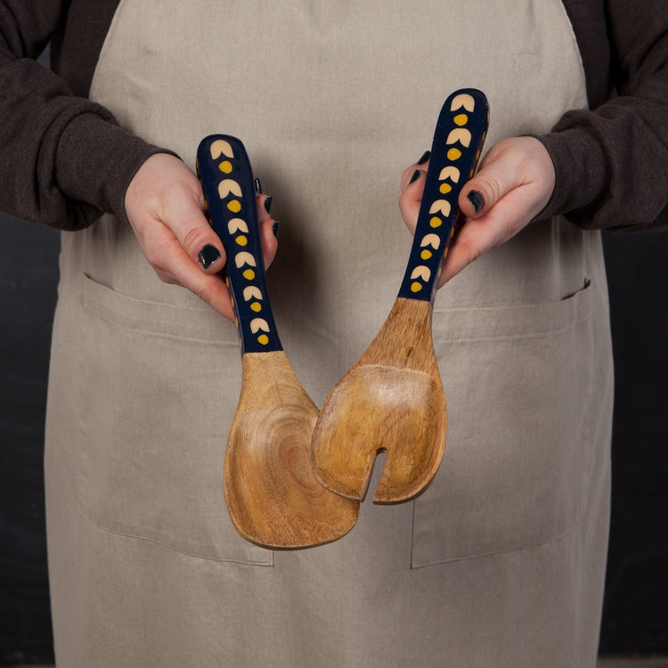 Superbloom Mango Wood Salad Servers Set of 2