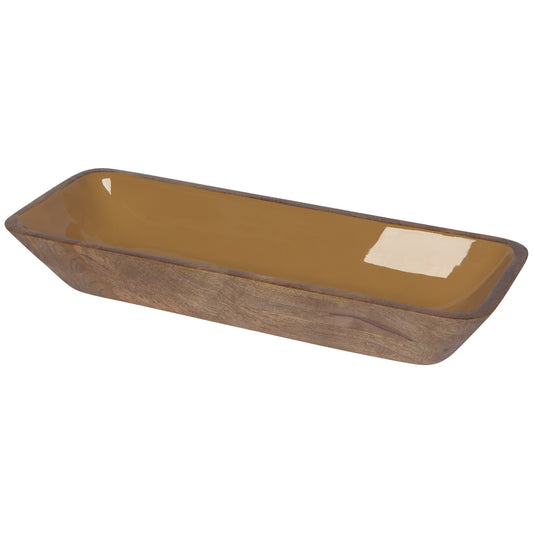 Ochre Mango Wood Rectangle Bowl