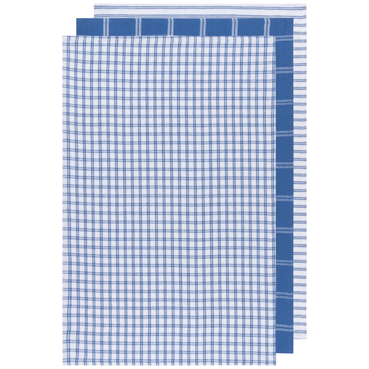 Tic Tac Toe Royal Blue Dishtowels Set of 3