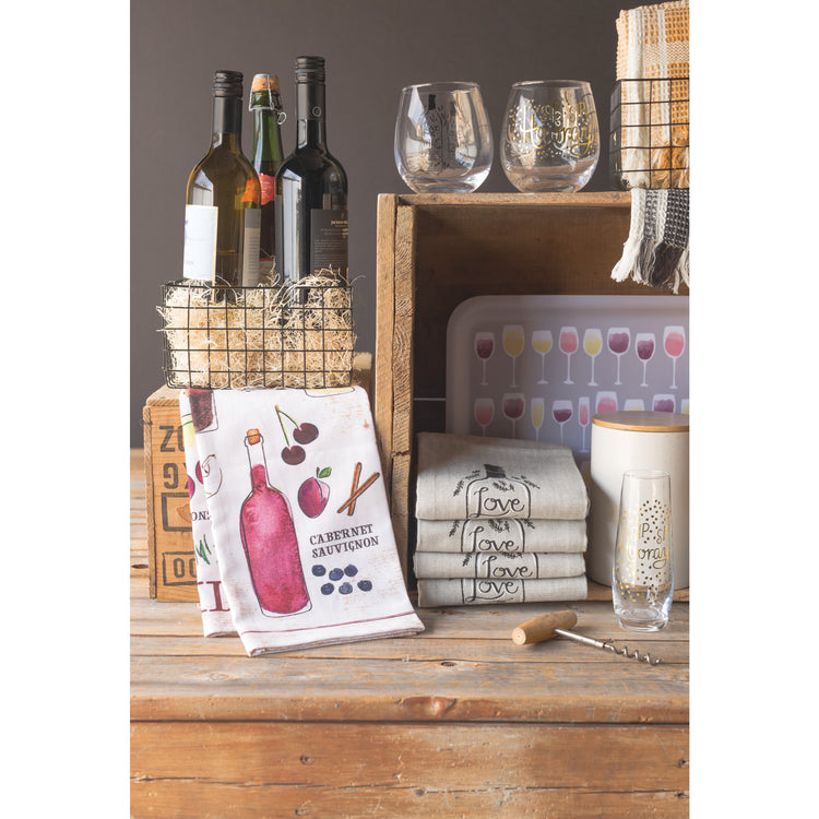 Wine Aromas Printed Cotton Dishtowel