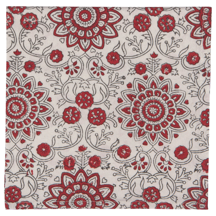 Passionflower Block Print Napkins Set of 4