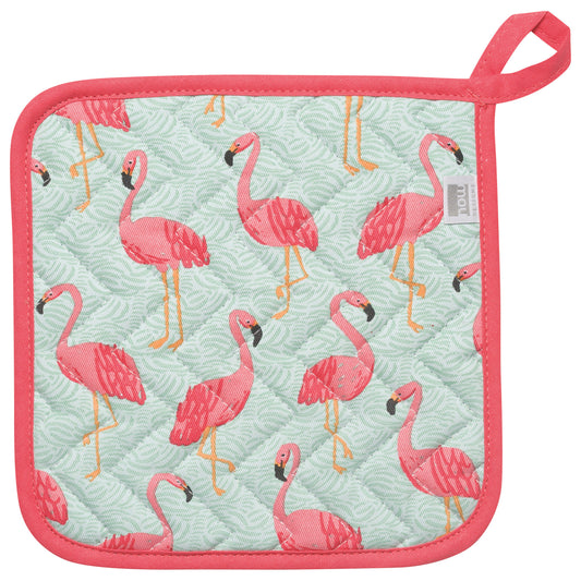 Flamingo Quilted Cotton Potholder