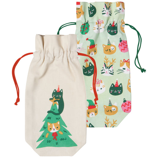 Let it Meow Wine Bags Set of 2